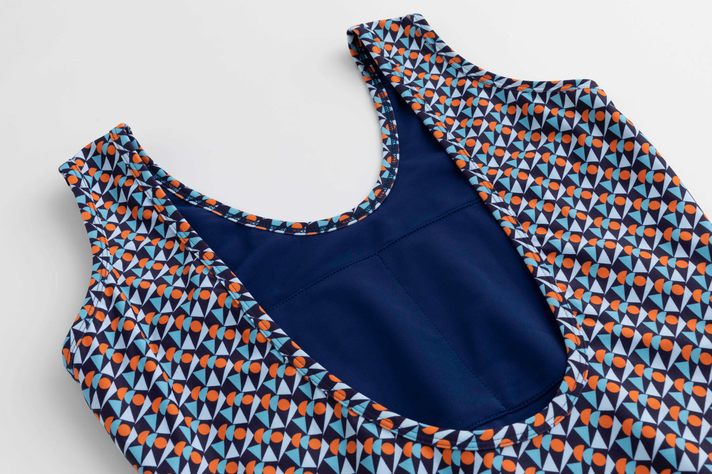 Full-print checkered swimsuit