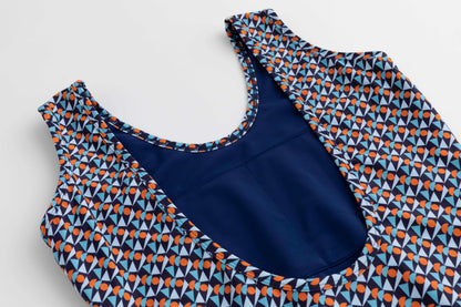Full-print checkered swimsuit