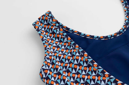 Full-print checkered swimsuit
