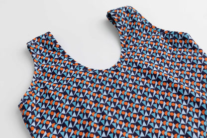 Full-print checkered swimsuit