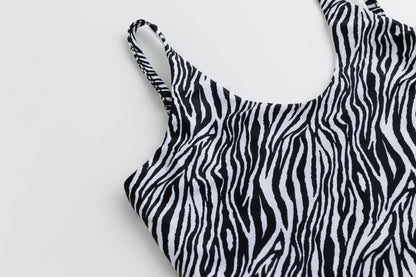 Black leopard print swimsuit