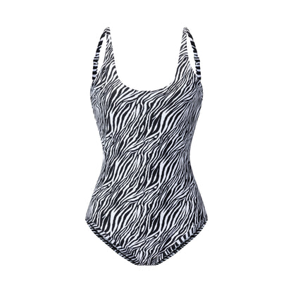 Black leopard print swimsuit