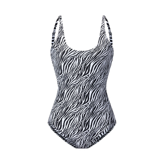 Black leopard print swimsuit