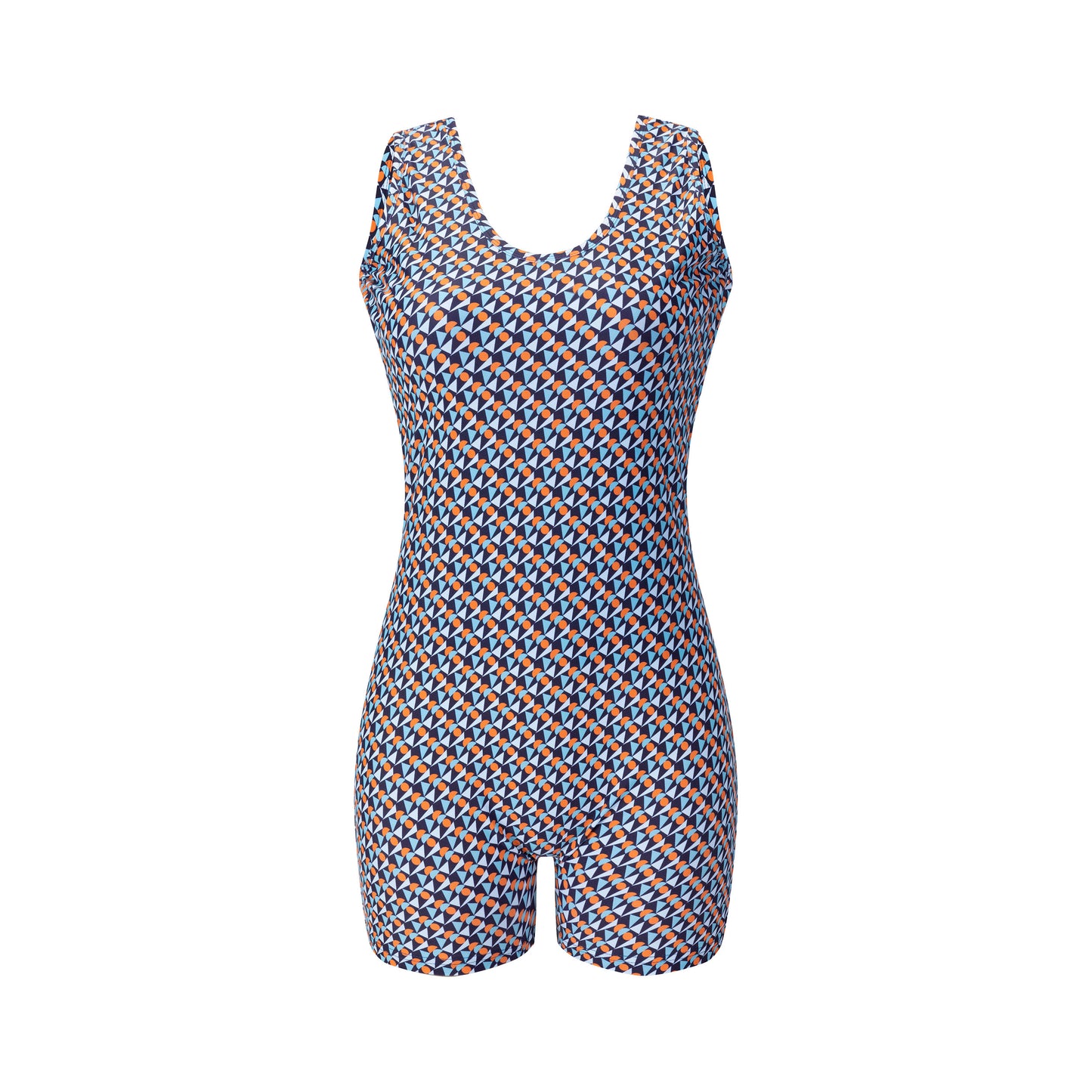 Full-print checkered swimsuit