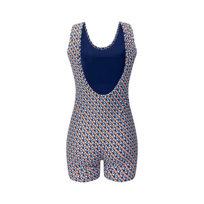 Full-print checkered swimsuit